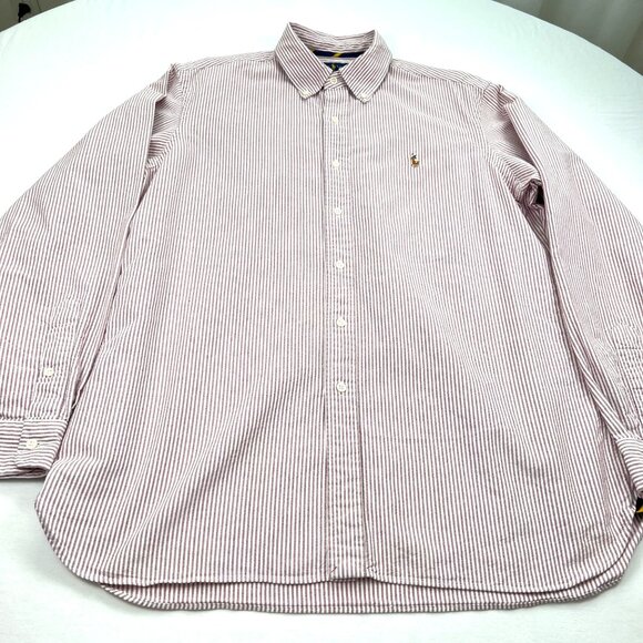 Ralph Lauren Mens Size Large Custom Fit Long Sleeve Shirts Lot Of 2 Flesh Pony - Picture 11 of 14